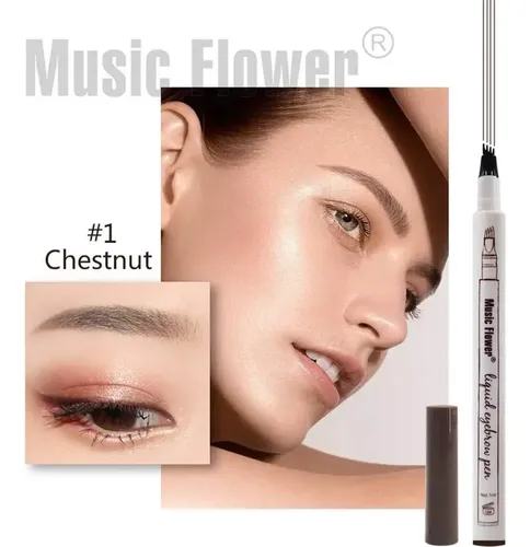 Lápiz De Cejas Microblading Music Flower 4 Puntas Marrón