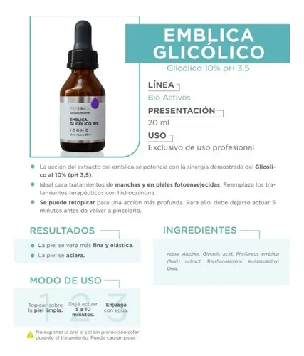Peeling Emblica Glicólico 20ml Renovador Facial Icono