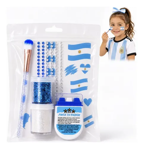 Glitter En Gel Argentina Mundial Kit Mini Maquillaje Glitter