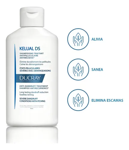 Shampoo Ducray Kelual DS Caspa severa persistente en botella X100ml