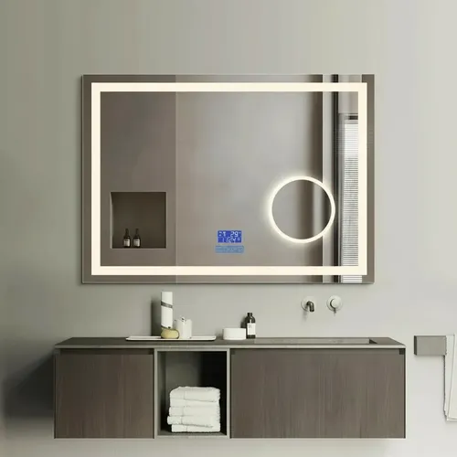 Espejo Luz Led Desempañador Display 60×80 Bluetooth Lupa