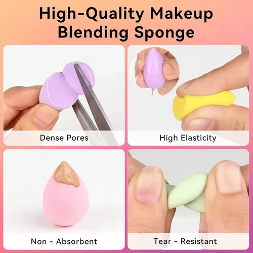 Set 48 Esponjas Maquillaje Colores Mini Teardrop Y Bisel