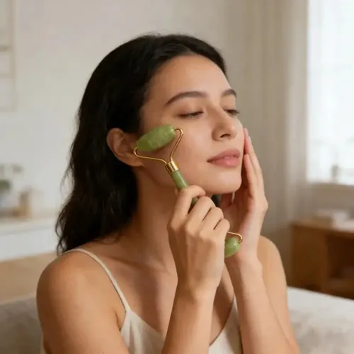 Rodillo Facial De Jade Natural Antiarrugas