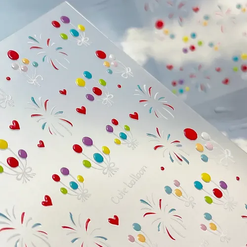 Pegatinas Jelly Balloon Fireworks Para Decoración De Uñas