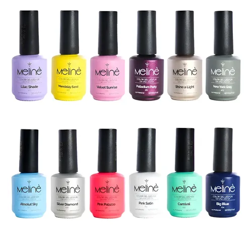Kit X 12 Esmaltes Semipermanentes Meline Gel/uv Uñas