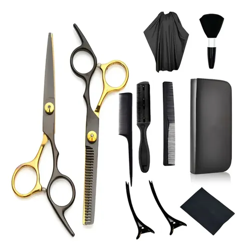 // Set De Tijeras De Peluquería Profesional 11 Piezas **