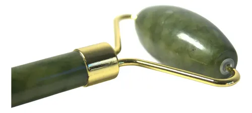 Masajeador Facial Caliber Jade Doble Rodillo Con Puntas Color Verde