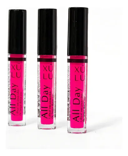 Labial Xúlu Cosméticos All Day color fucsia mate