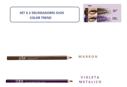 Delineador Ojos Marron Violeta Setx2 Avon Color Trend