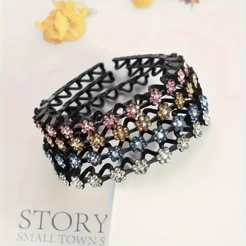 Vincha Peineta Con Strass Y Cuentas X4 Mujer 4 Pieces/pack
