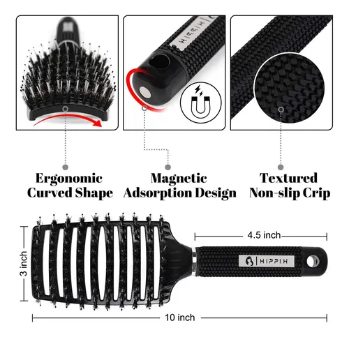 Set De 2 Cepillos Para Cabello Hippie, Desenredantes, Húmedo