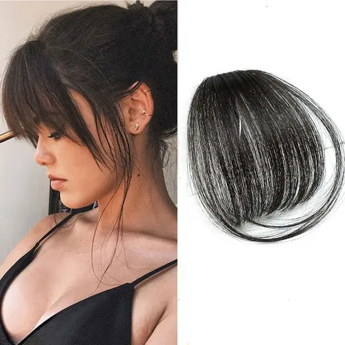 Clip En Flequillo Cabello Humano Pieza De Cabello Air Bangs