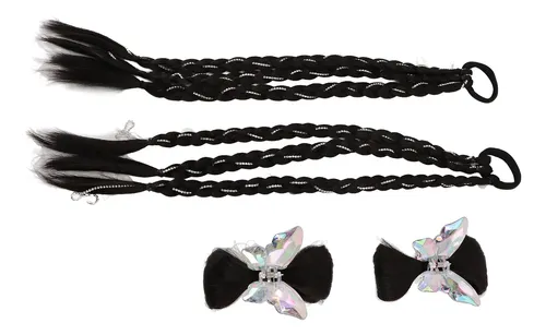 Peluca Trenzada Con Extensión De Cabello Negro