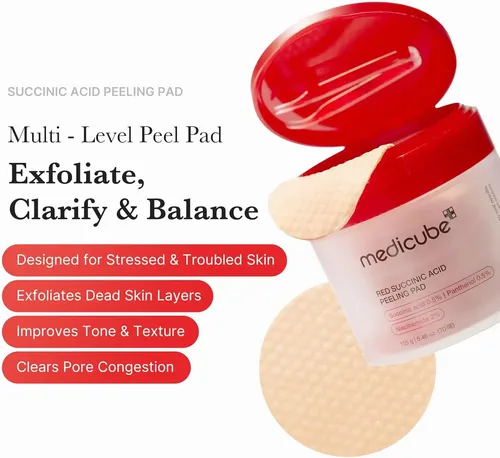 Medicube Red Succinic Acid Peeling Pads 70 Units Exfoliantes