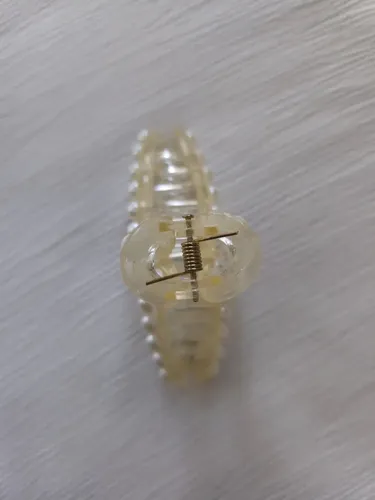 Gancho Pinza Broche Clip Pelo Grande Transparente Perlas Infinito