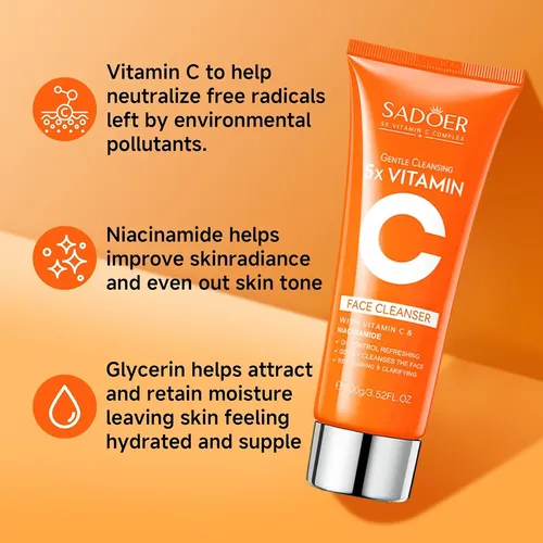 Limpiador Facial Skin Active 5x Con Vitamina C Sadoer