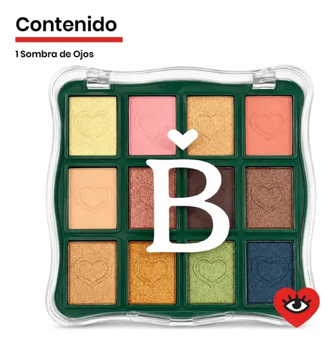 Paleta Tono 01 Sombras De Ojos 12 Colores Mate Brillante Maquillaje Rostro Veoquiero