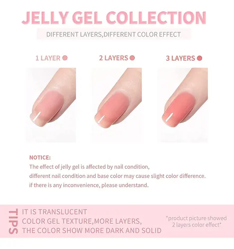 Kit Esmalte Gel Rosa Jelly 6 Colores Uv Secador 36w