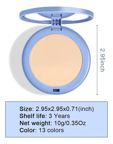 Polvo Compacto Facial Con Espejo Y Esponja 240-2 Natural Rice