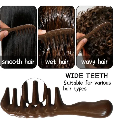 Peines De Madera De Sándalo Para Cabello Rizado Y Liso 2u