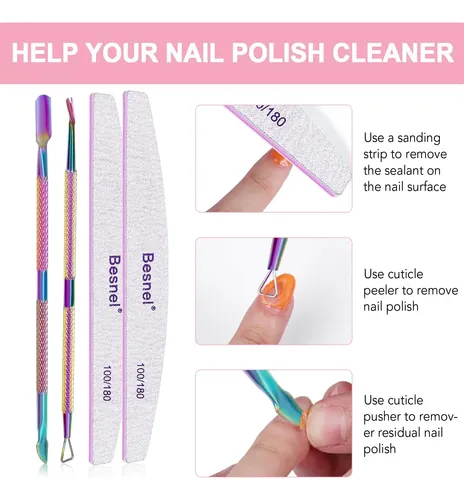 Removedor De Esmalte De Uñas De Gel, Paquete De 10
