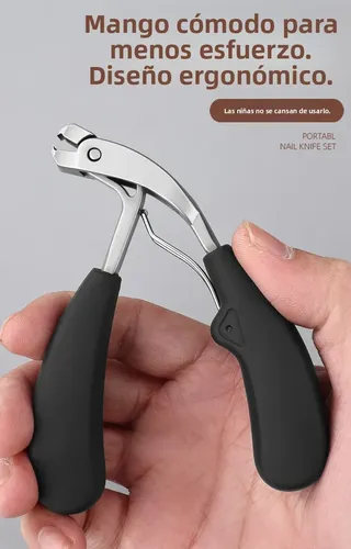 Cortaúñas Curvo Acero Inoxidable Ergonómico
