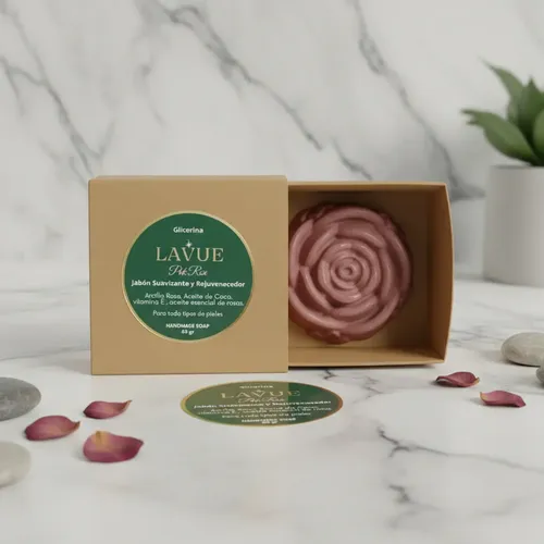 Jabon Artesanal Facial Con Arcilla Rosa