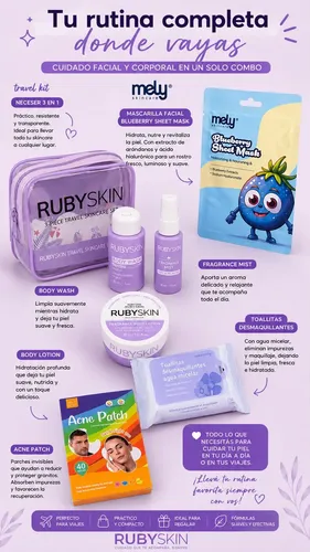 Kit Skincare X7 Mascarilla Parchas Toallitas Necesser Crema