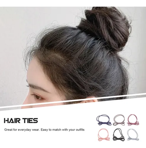 6 Cintas Elásticas De Dos Capas Para El Cabello Con Nudo Elá