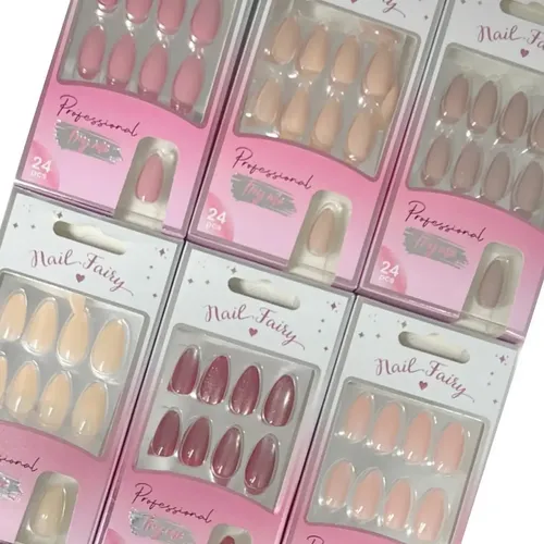 Uñas Postizas Autoadhesivas Almendradas Efecto Ojo De Gato 2 Liso