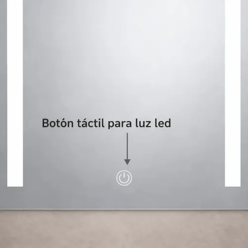 Espejo Led Táctil Vertical 60×80 Luz Fría Dimerizable Touch