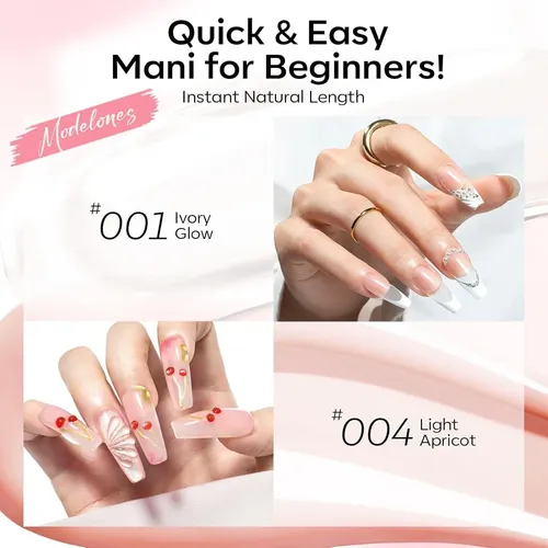 Kit Polygel Para Uñas Modelones 3 Colores Con Moldes Y
