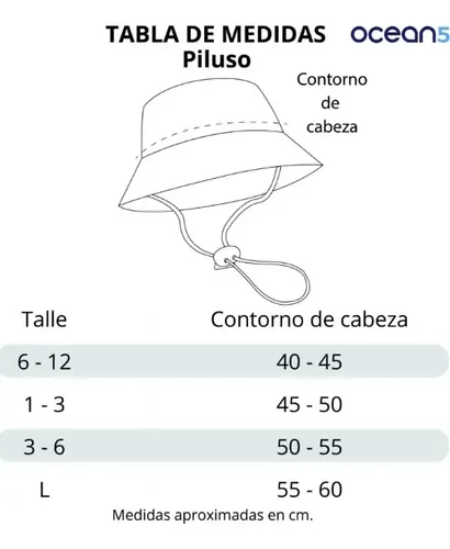 Piluso Ocean5 Uv50+ Gorro Infantil Para Agua Proteccion Uv