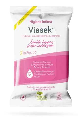 Viasek Toallitas Humedas Intimas Femeninas X16