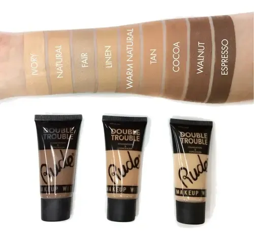 Base Double Trouble Foundation And Concealer Rude Cosmetics Tono Expresso