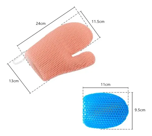 Guantes De Ducha Exfoliantes Con Esponja Tpu