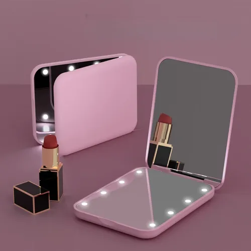 Espejo Maquillaje Led Portátil Plegable De Mano