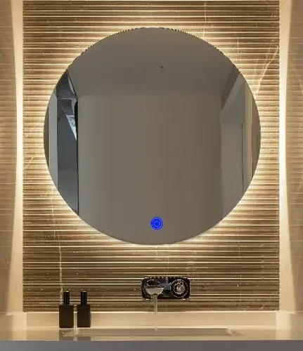 Espejo Redondo 60 Cm Luz Led Trasera Y Sensor Touch Enertech
