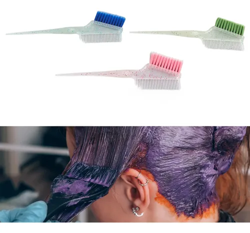 3 Brochas Para Teñir El Cabello De Doble Cara: Resaltador De