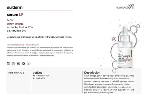 Serum Sulderm Ácido Ferúlico Lf Facial 30g