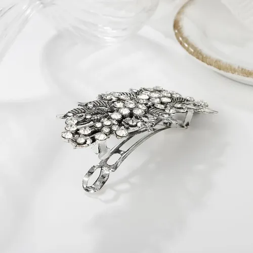 Pinza De Pelo De Plata Antigua, Duradera Y Elegante