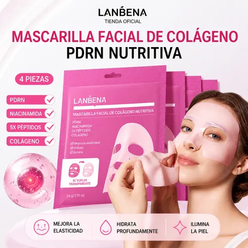Mascarilla Facial Lanbena Colágeno Y Pdrn 34g Nutritiva
