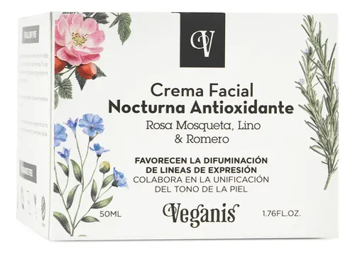 Veganis Crema Facial Nocturna Antioxidante Rosa Mosqueta 50g