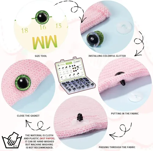 Ojos De Seguridad Brillantes Para Amigurumi 6 24mm X324