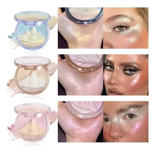Paleta De Iluminadores E Iluminadores Faciales En Polvo Para