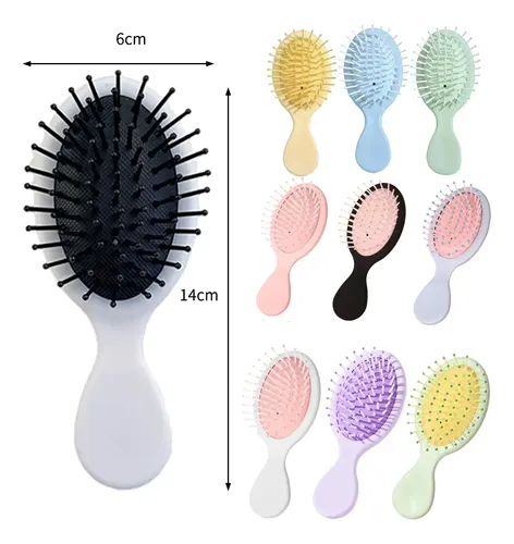 Kit 10 Mini Cepillos Para Desenredar El Cabello Y Peinado