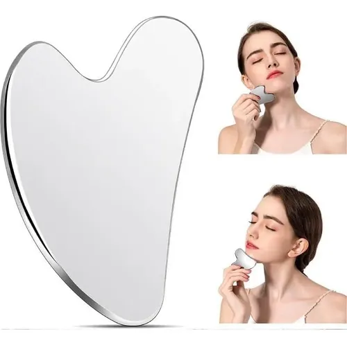 Herramienta Facial Gua Sha Metal Con Estuche De Viaje