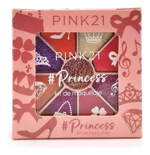 Kit Maquillaje Infantil Princess Pink21 Labial Sombra Rubor
