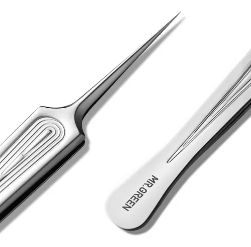 Pinza Negra Punta Fina Para Cejas Acné Y Astillas