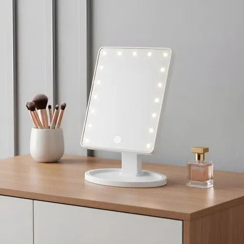 Espejo Led Maquillaje Táctil Regulable Giro 360 Portátil
